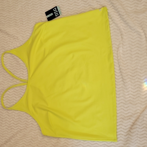 DCG Florescent Yellow Crop Tank Top Size 2X - Picture 2 of 12